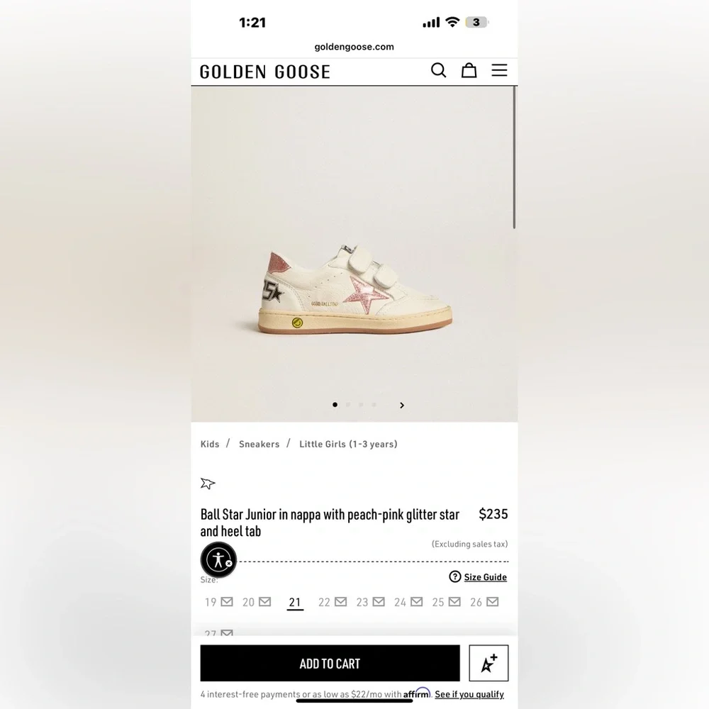 Golden Goose Kids Sneakers White and Pink Size 5 / 21 EU - Picture 5 of 8